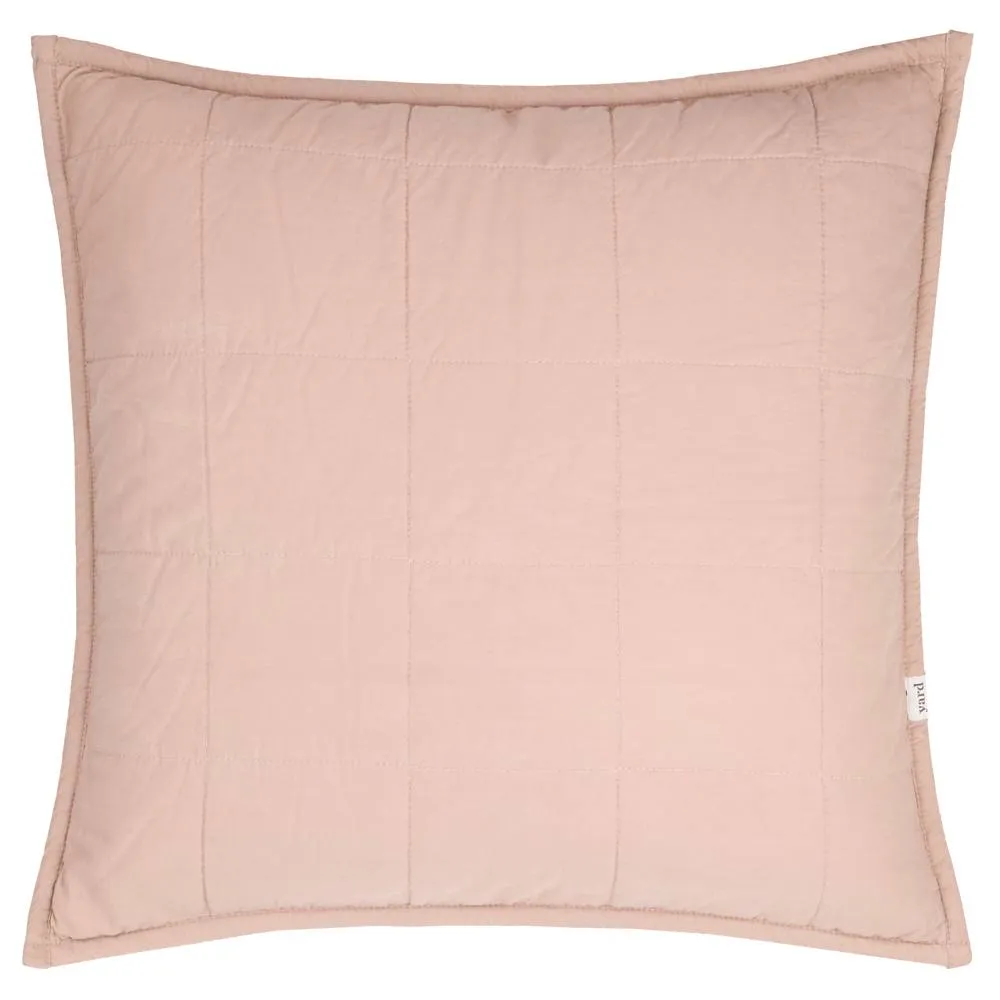 Yard Hebden Quilted Washed Cotton Cushion in Pink 2