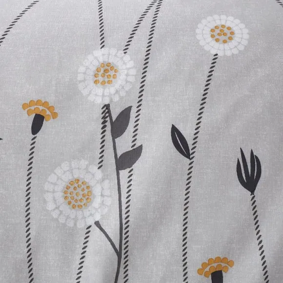 Scandi Floral Grey Duvet Cover and Pillowcase Set 3
