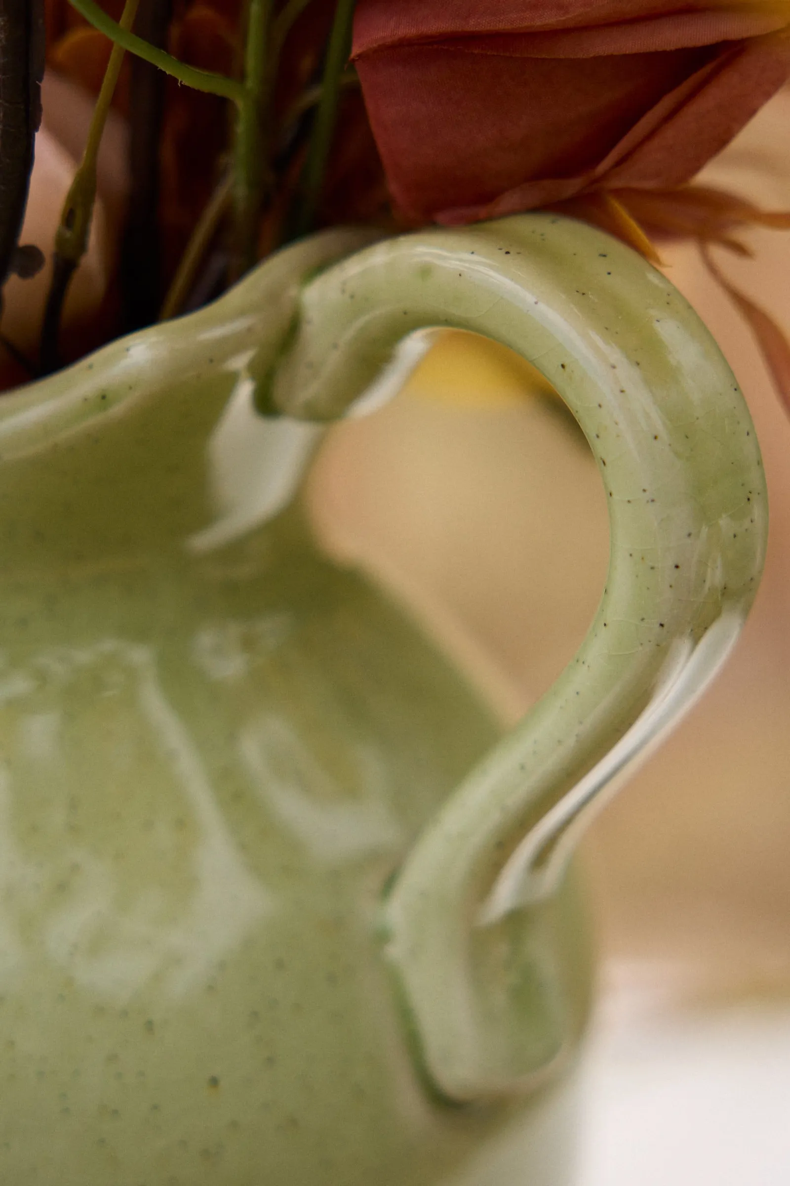 Dibor Sage Green & White Two Tone Table Decoration Pitcher Jug Flower Vase 3