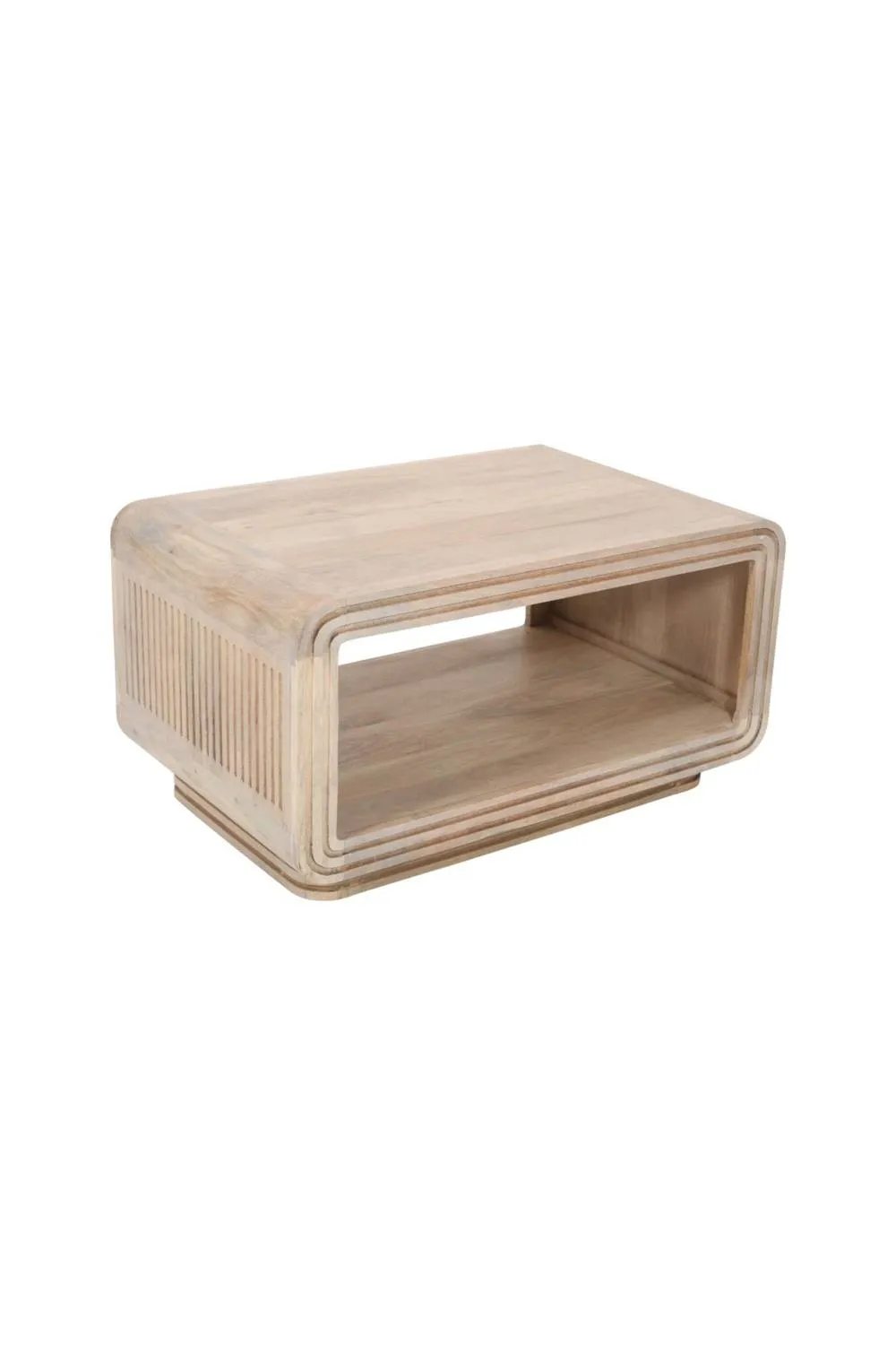 IH Design Baffins Carved Mango Wood Coffee Table 85cm Wide in Brown 4