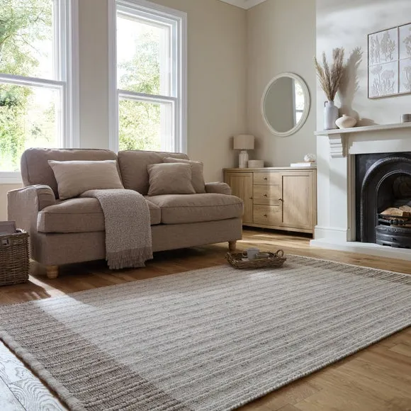 Rowen Striped Wool Rug 1
