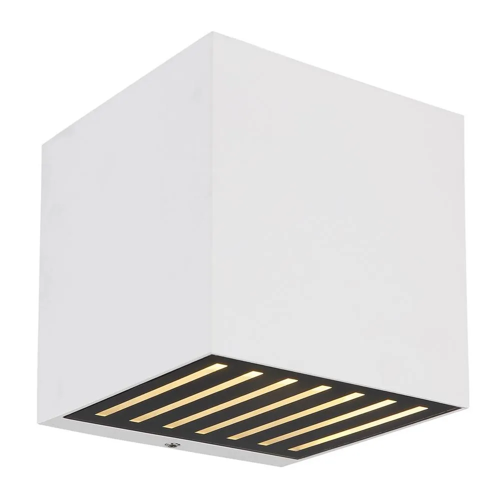 Netlighting Illi Outdoor Up Down Wall Lamp White Matt IP54 Glass Shade LED 3000K