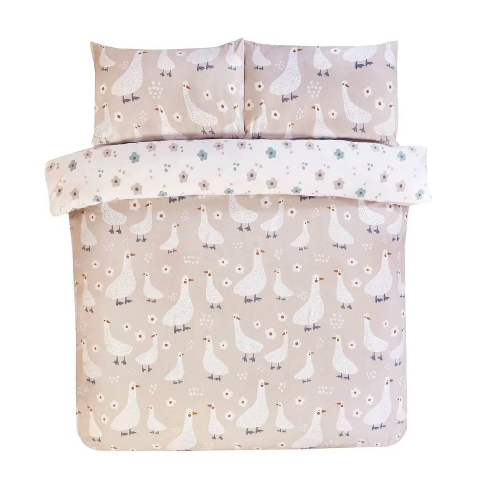 Rapport Home Jemima Duck Microfibre Duvet Cover Set with Pillowcase in Natural 3
