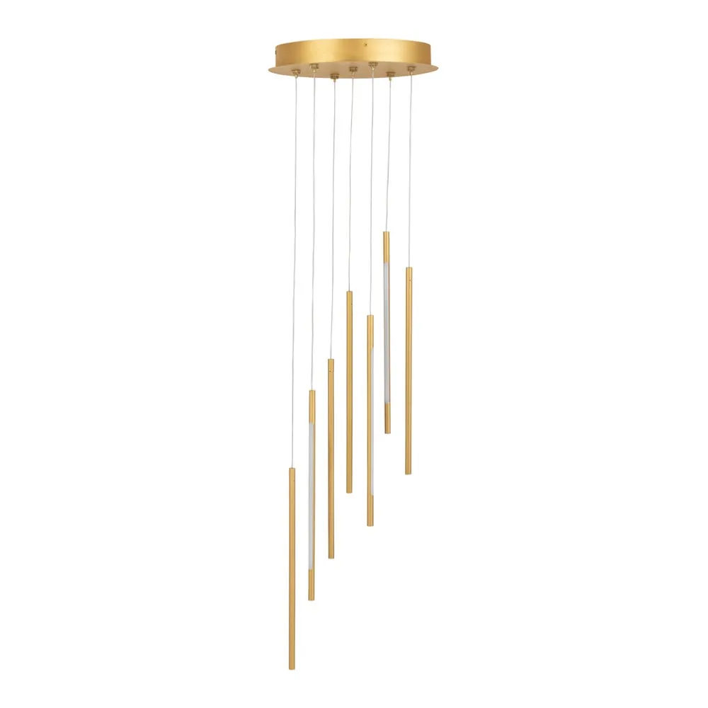 Heal's Saber LED Chandelier 7 Light Cluster Pendant Gold 2