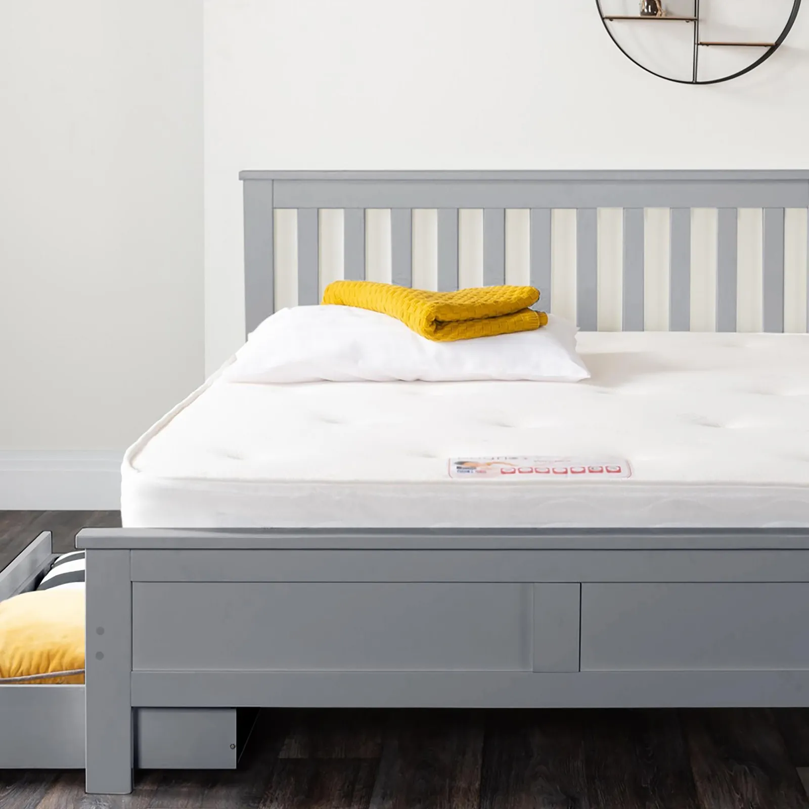 FurnitureboxUK Windsor Medium-Firm Coil Sprung Mattress in White