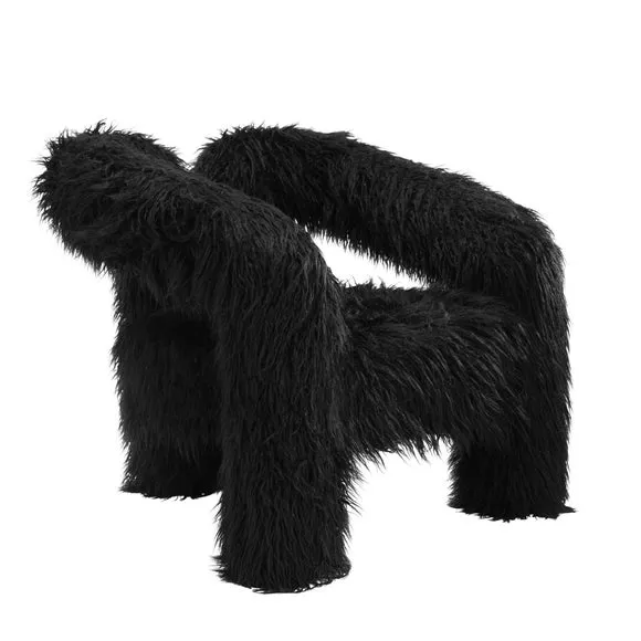 Freyja Faux Mongolian Fur Occasional Chair 4