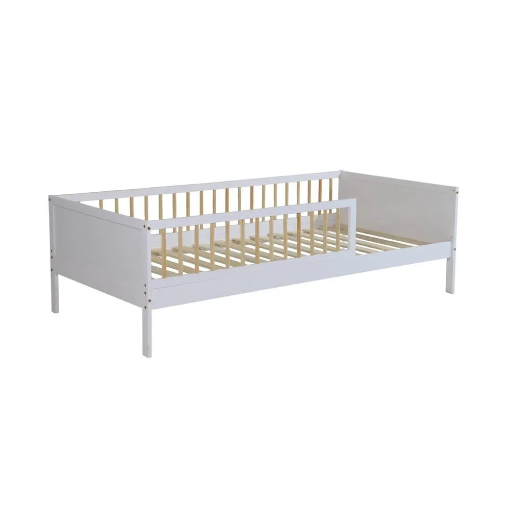 sweeek Child bed 90 x 190 cm natural pine slatted base included in White 2