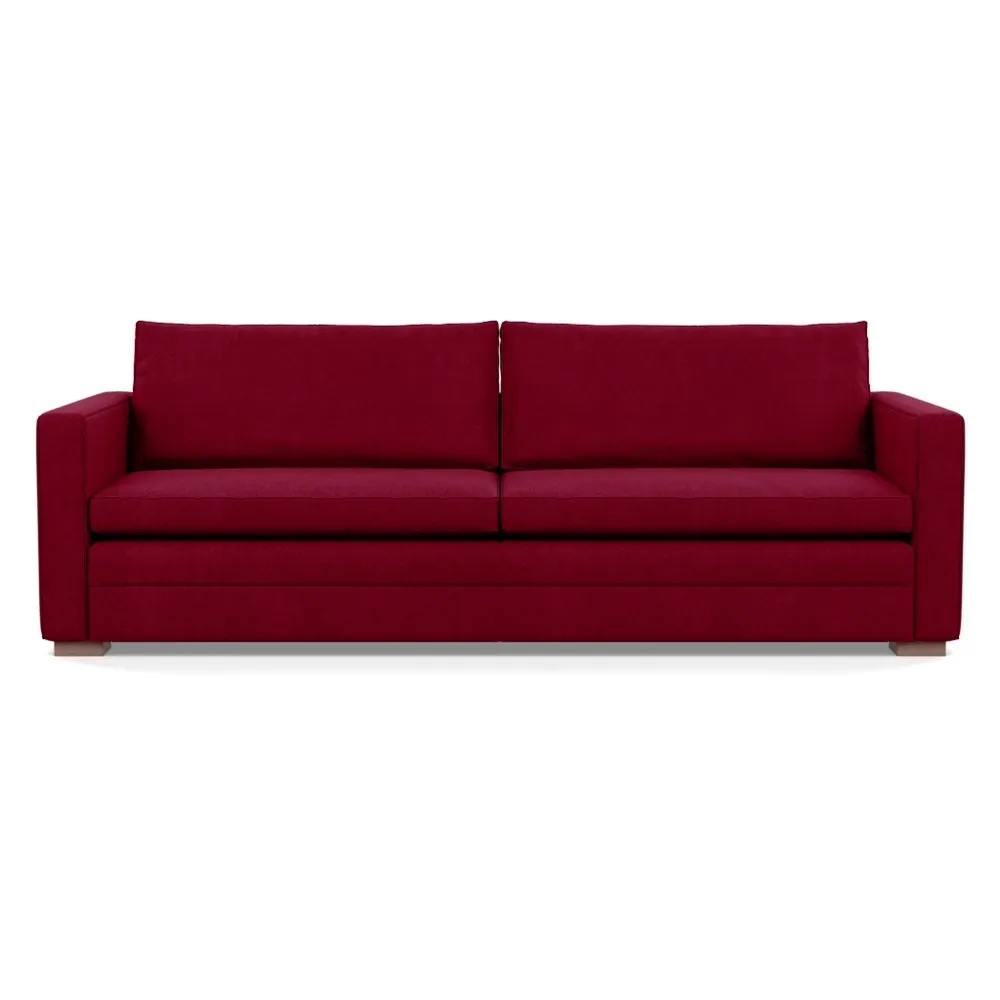 Heal's Palermo 5 Seater Sofa St Moritz Wool Red 74 Walnut Feet 1
