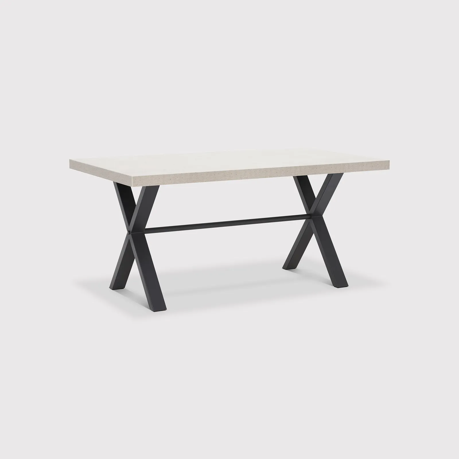 Kalmer Fixed Industrial Dining Table 160Cm, Grey Concrete Effect | Barker & Stonehouse