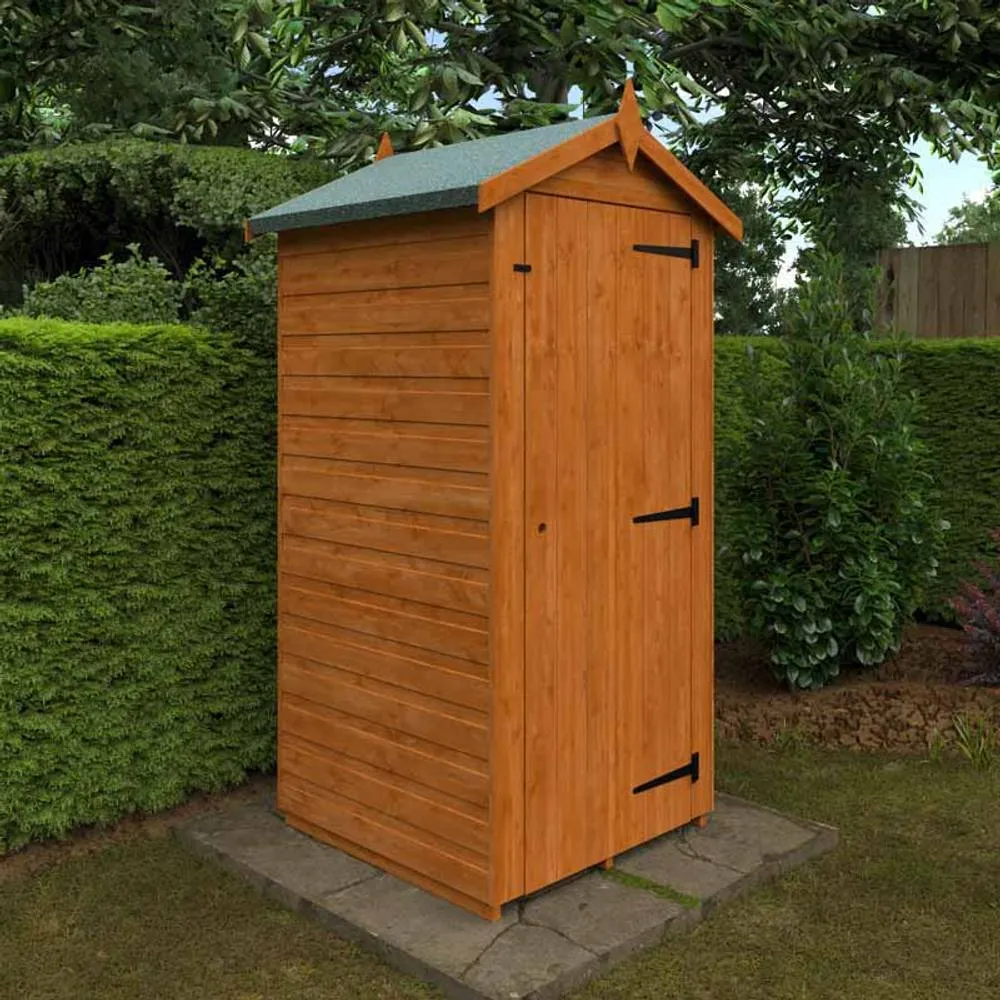 Buttercup Farm 3 x 3 Feet Tool Tower 12mm Shed - Solid Wood/Softwood/Pine in Burnt Orange 2