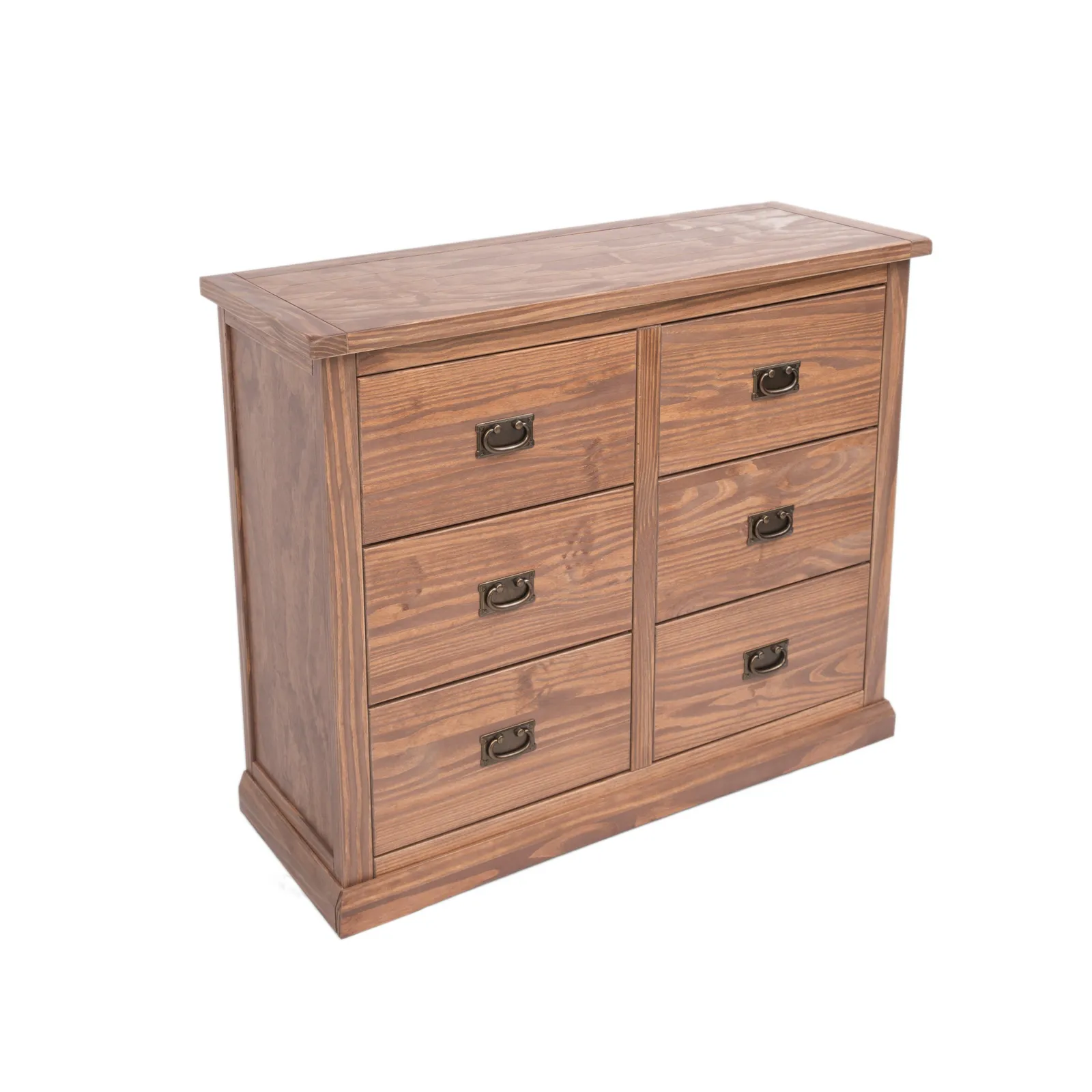 Cabinet Bits Tirolo 6 Drawer Chest of Drawers Bras Drop Handle in Brown 3