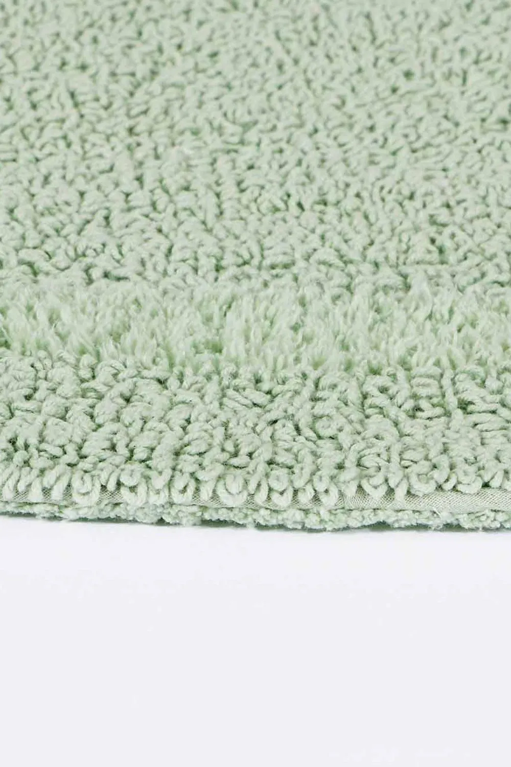 Homescapes Luxury Square Bath Mat 1600GSM 100% Cotton Reversible Shower Mat, 50cm in Pale Green 4