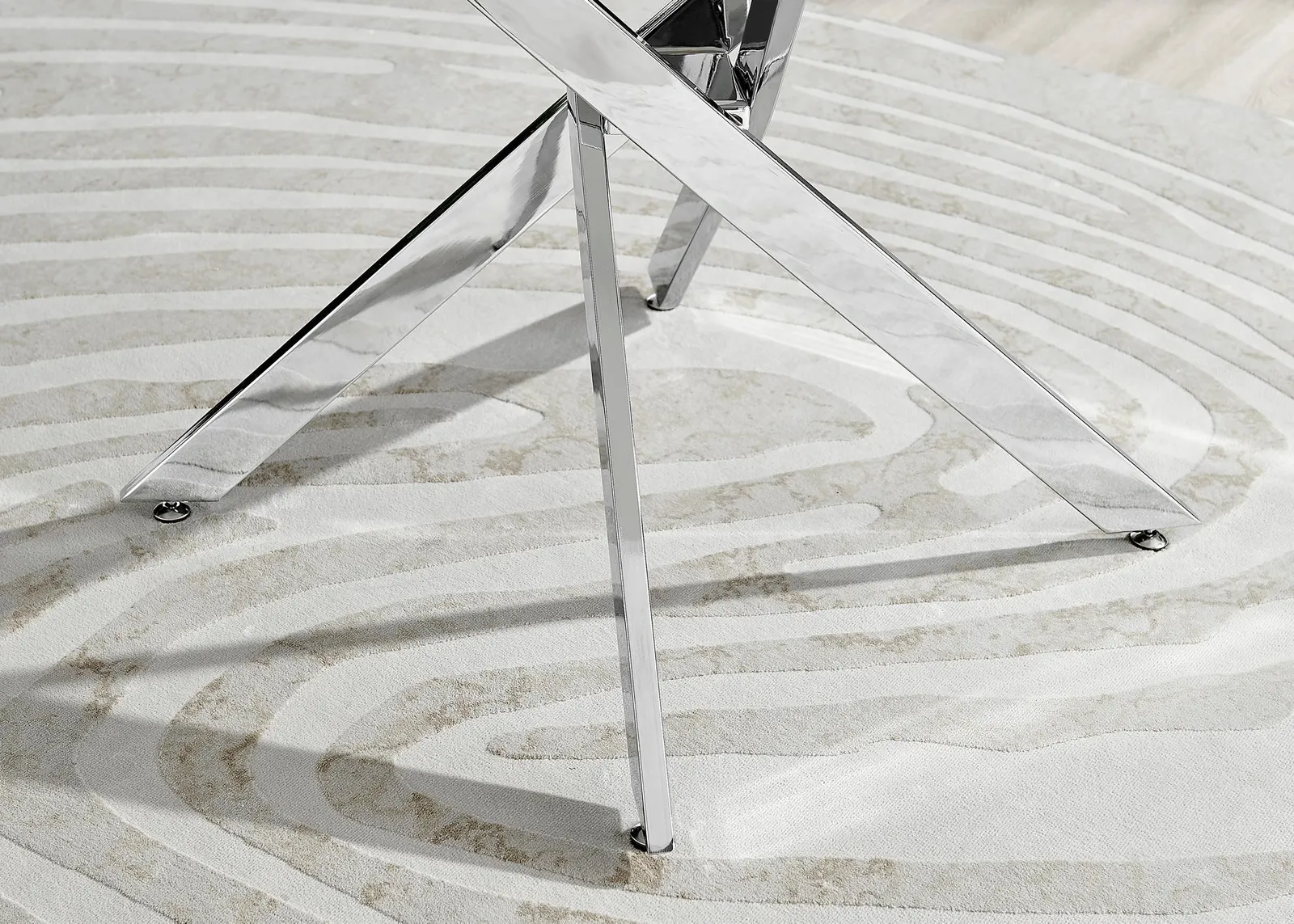 FurnitureboxUK Novara 120cm Round 6-Seater Dining Table With Silver Chrome Legs in White 6