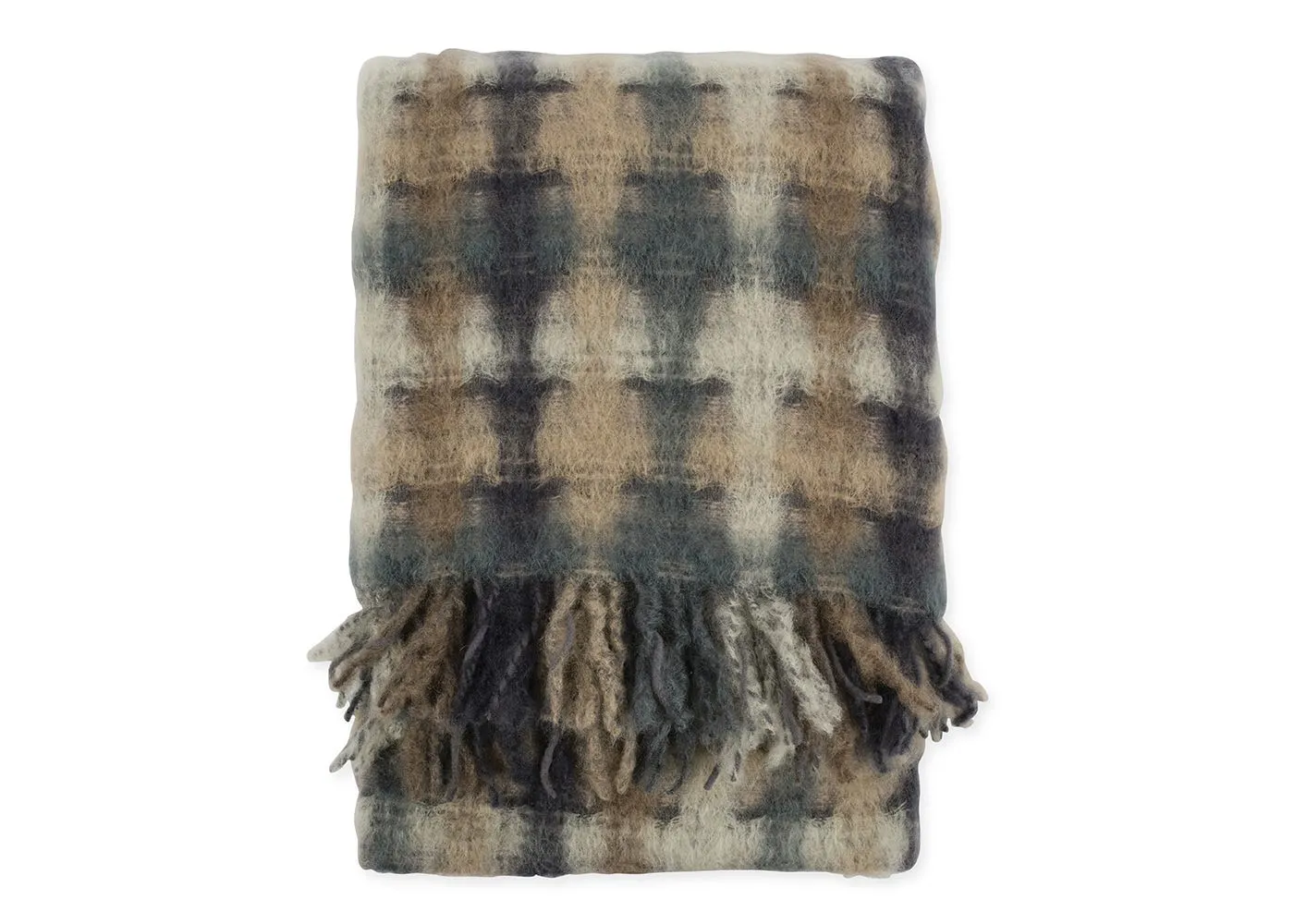 Mantas Ezcaray Mia Mohair & Wool Throw Blue