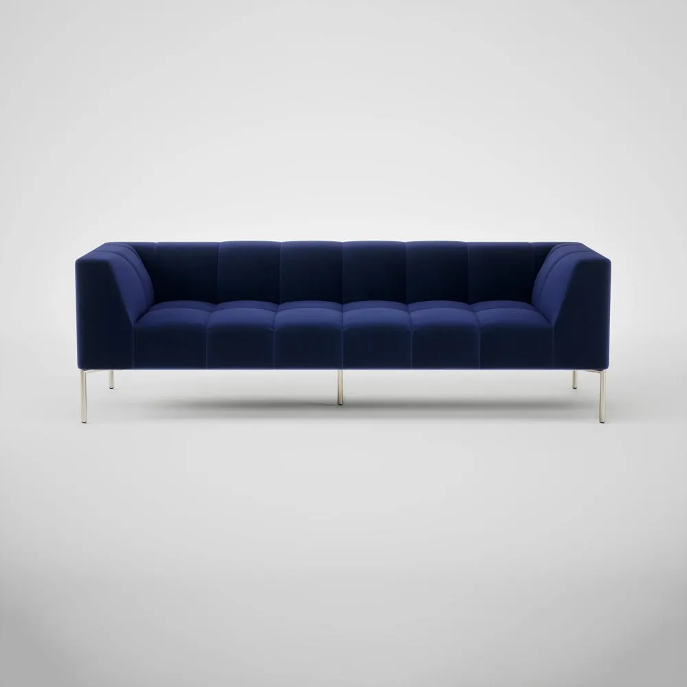 Heal's Quadro 4 Seater Sofa Nobilis Velvet Neptune Stainless Steel 1