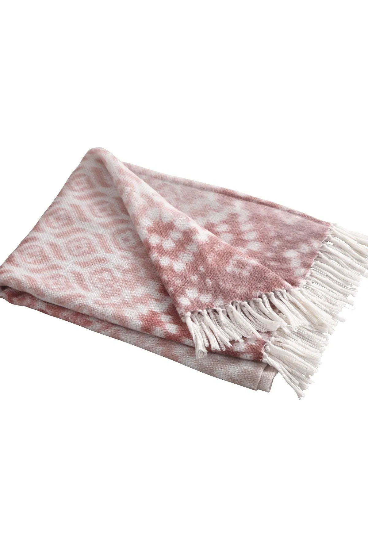 Appletree 'Sakari' Banded Tassled Bedspread in Terracotta 2