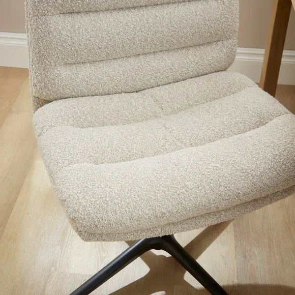 Bertha Tonal Boucle Wide Criss Cross Office Chair 3