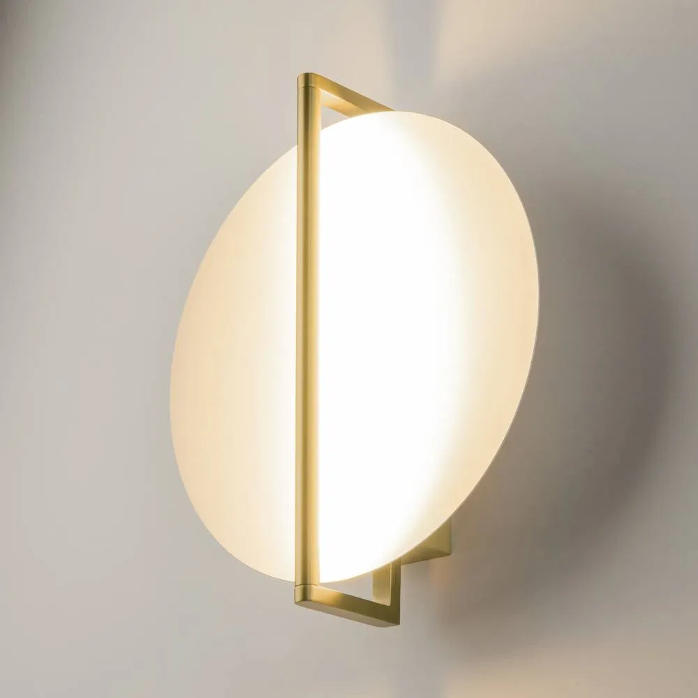 Netlighting Mira Modern Integrated LED Wall Lamp Gold 3000K 300lm White Shade 2