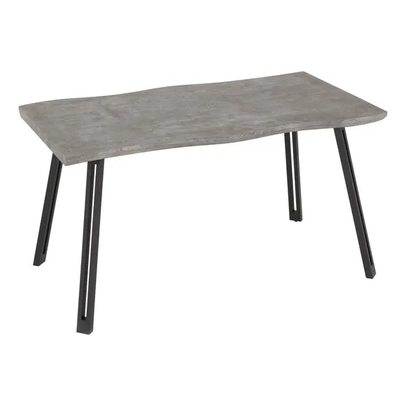 Quebec Wave 4 Seater Rectangular Dining Table, Grey Concrete Effect
