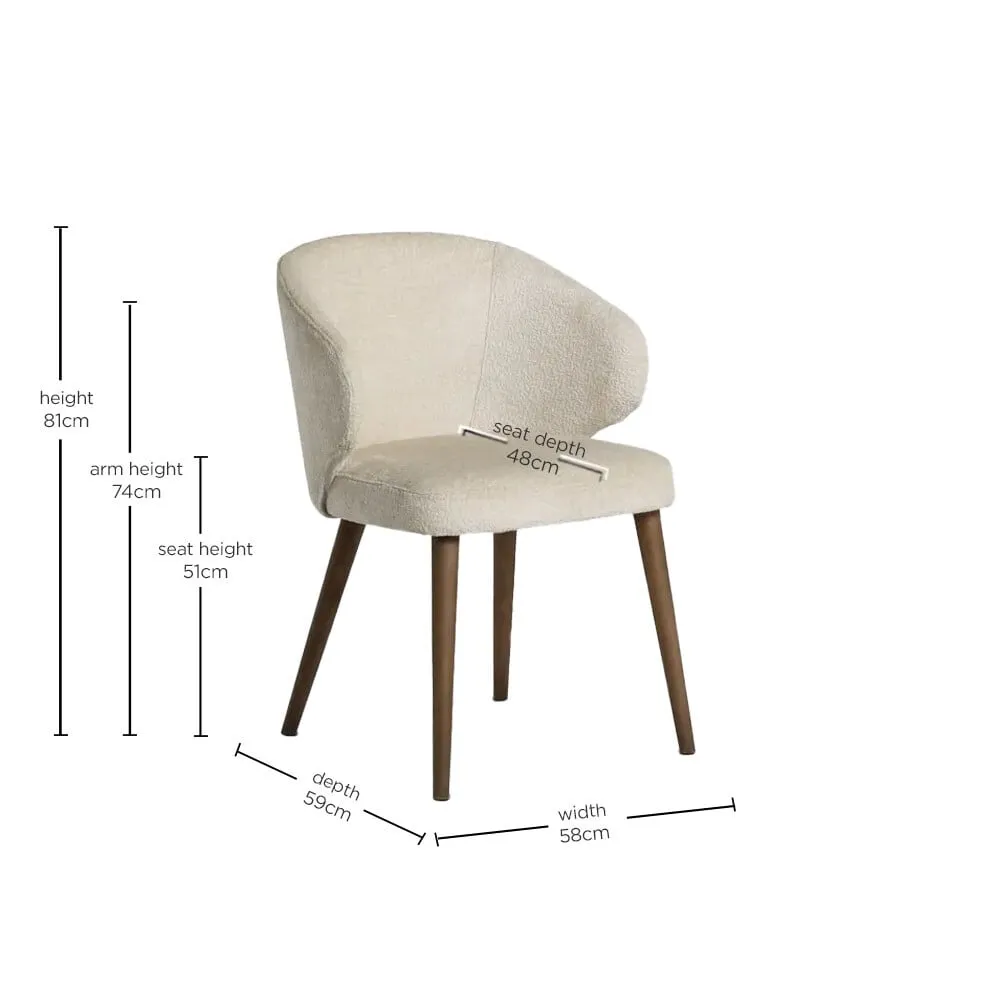 Pure Furniture Minerva Dining Chair With Wooden Legs, Neutral Fabric | Barker & Stonehouse 5