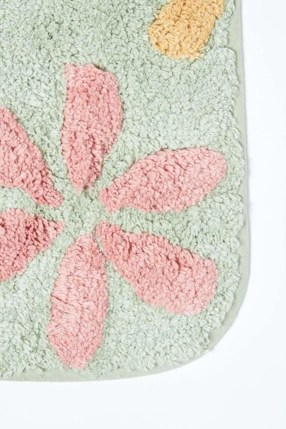 Homescapes Floral Multi Colour Cotton Shower Mat 2