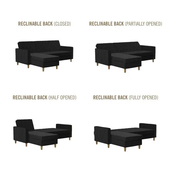 Cosmo Living Liberty Velvet Corner Chaise Double Sofa Bed 5
