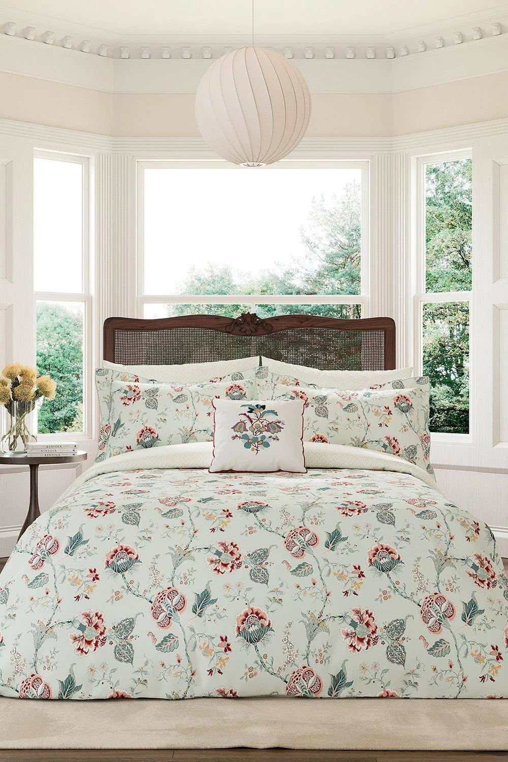 V & A 'Palampore Trail' Cotton Percale Duvet Cover Set in Duck Egg Blue