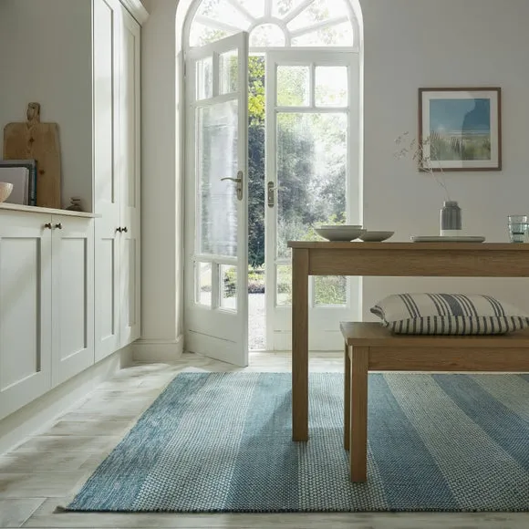 Diamond Flatweave Stripe Wool Rug 1