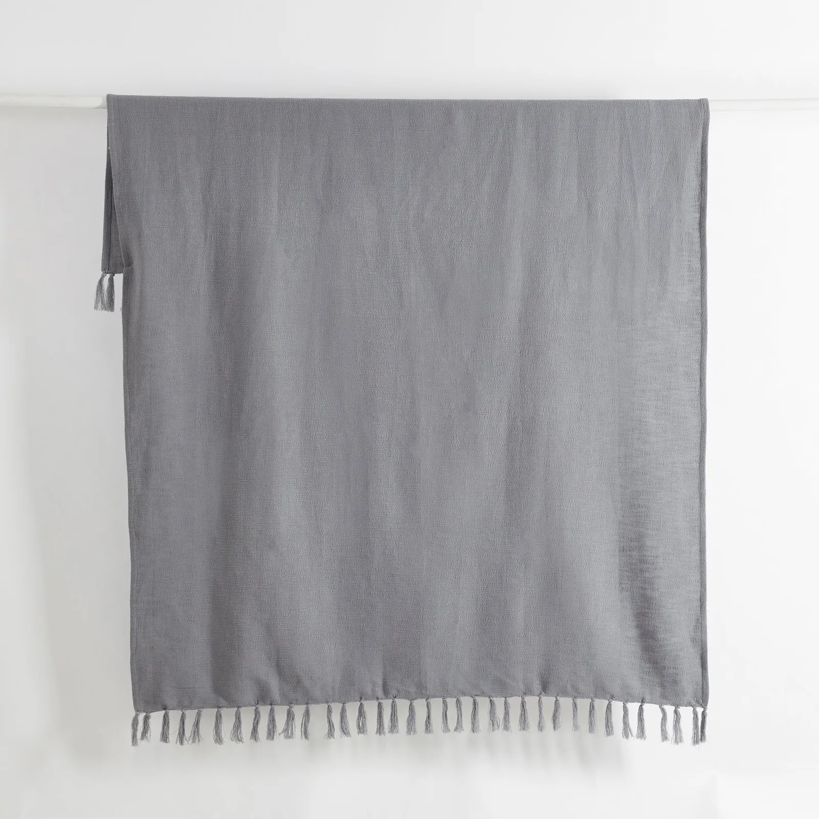 Cotton Slub Throw Grey