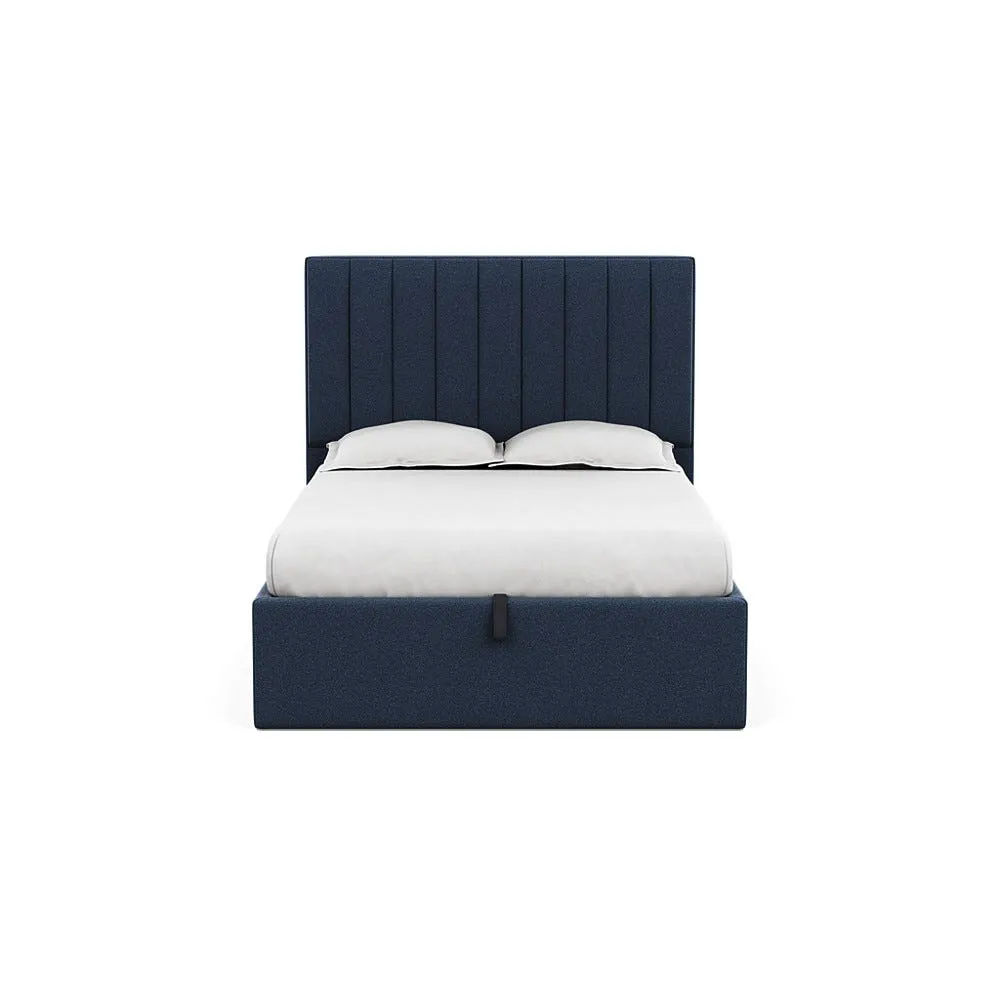 Heal's Lift Storage Divan Double Boucle Indigo Black Feet 1