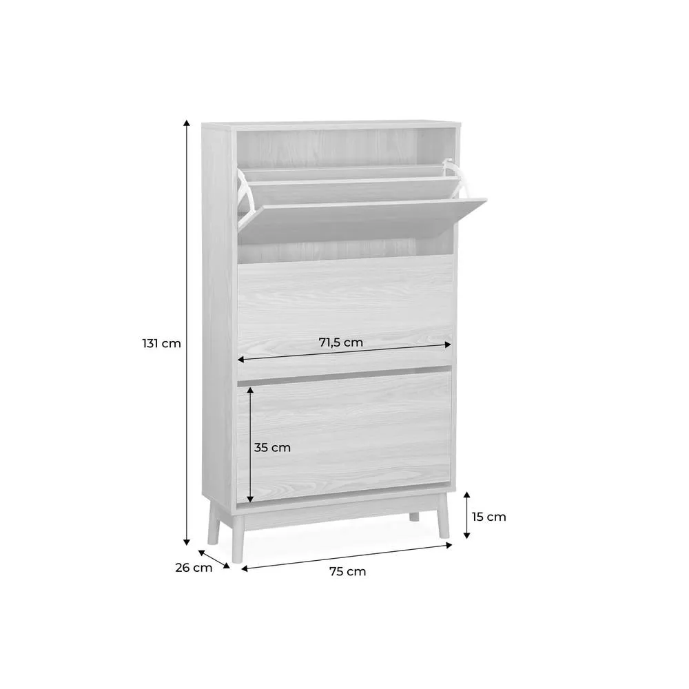 sweeek Scandi-style shoe cabinet with wood effct in Beige 5