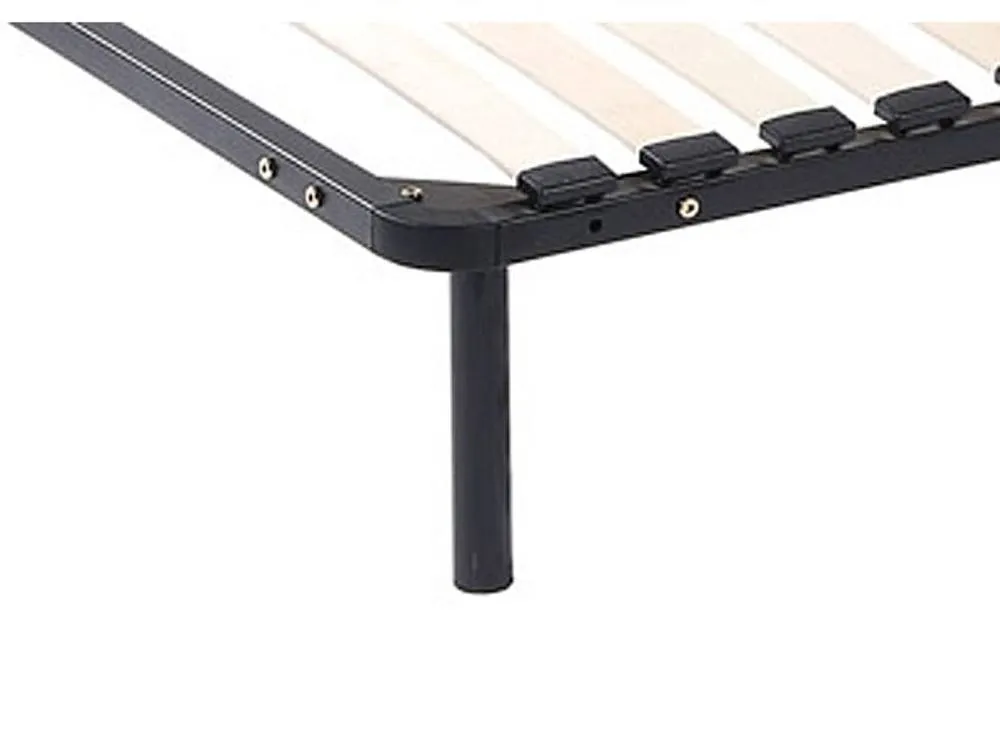 Vente-unique Slatted Bed Base Frame 200 X 200 Cm - 3X19 Slats - With Legs - Black 6