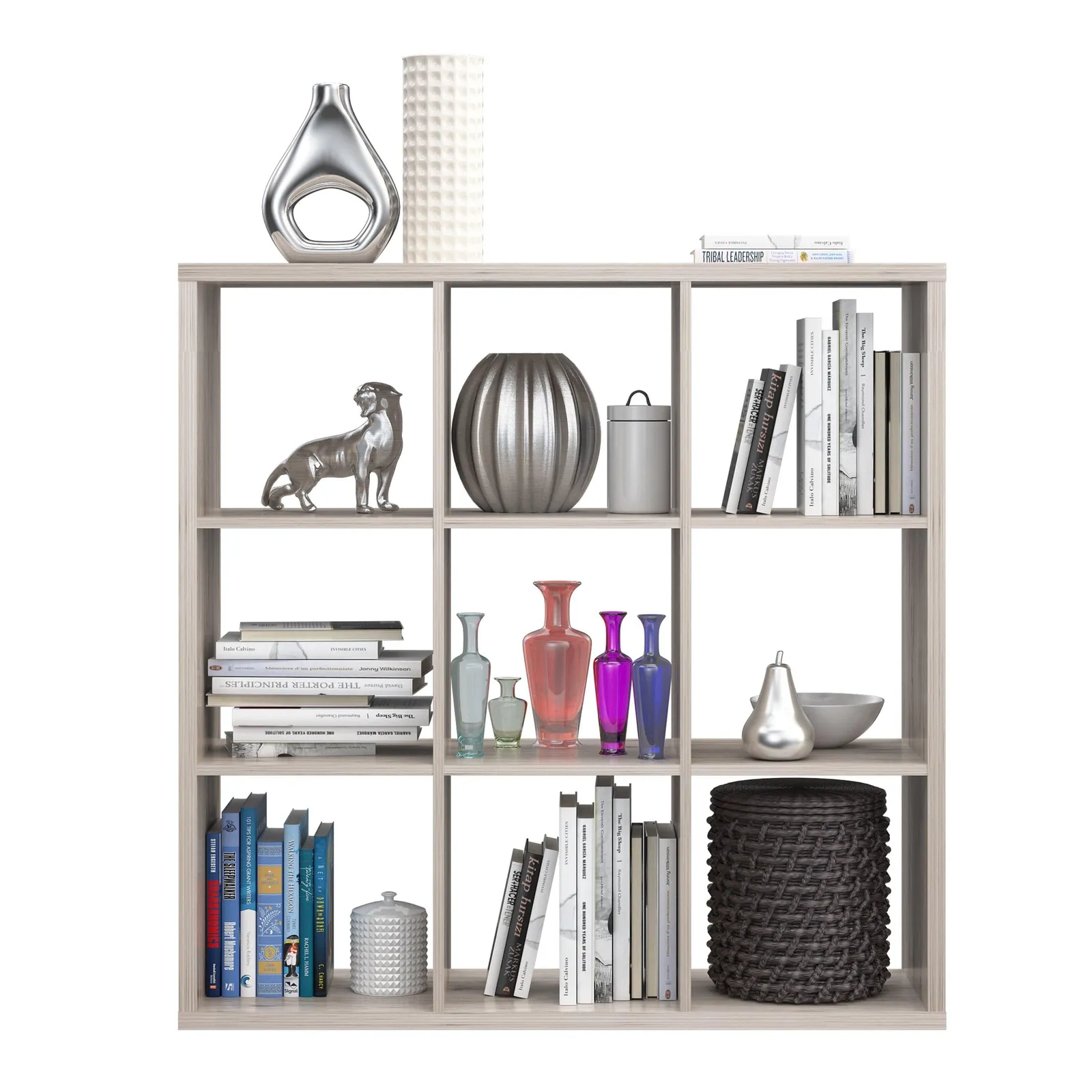 Furniture To Go Mauro 3x3 Storage Unit in Light Oak 4