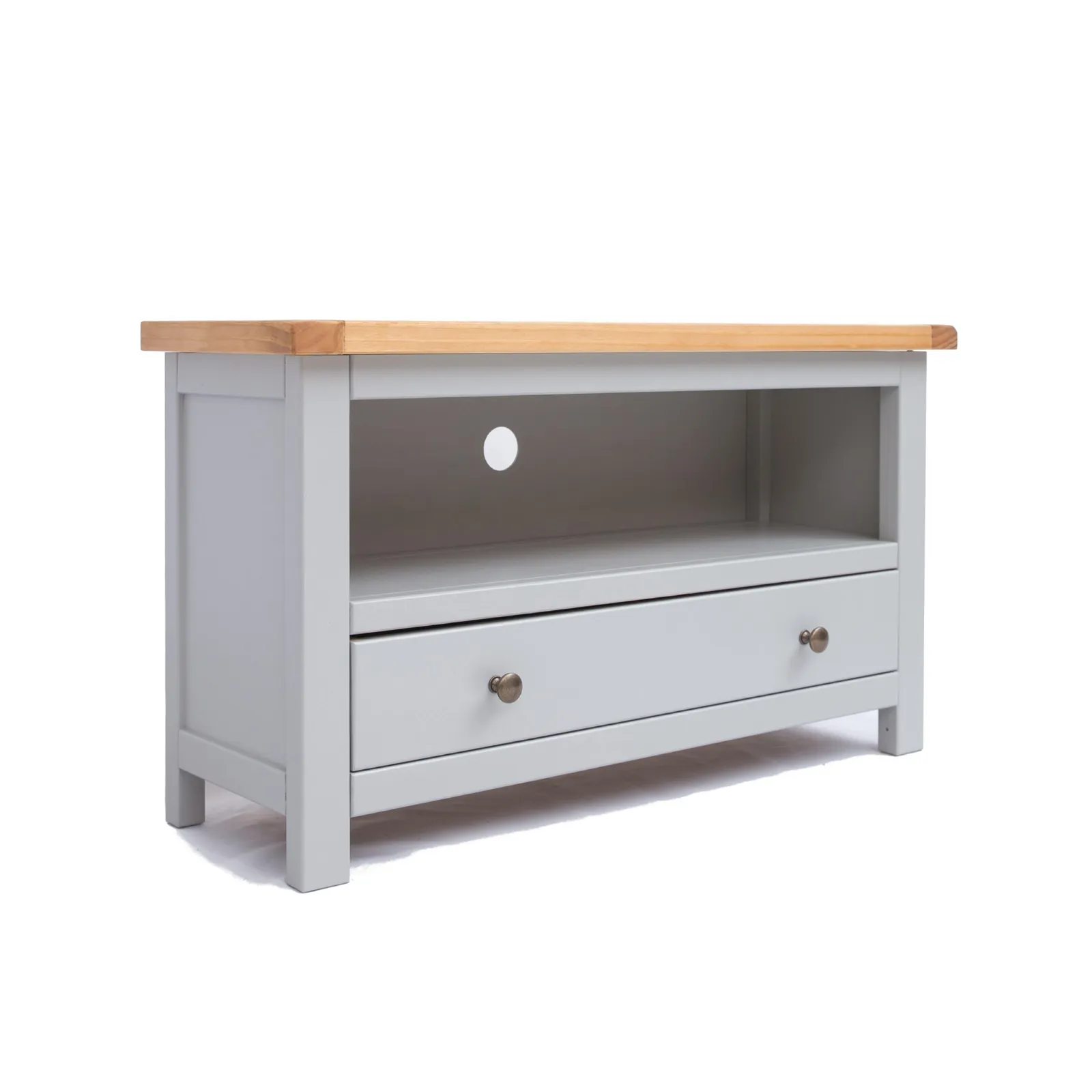 Cabinet Bits Argenta Light Grey 1 Drawer TV Cabinet Brass Knob 2
