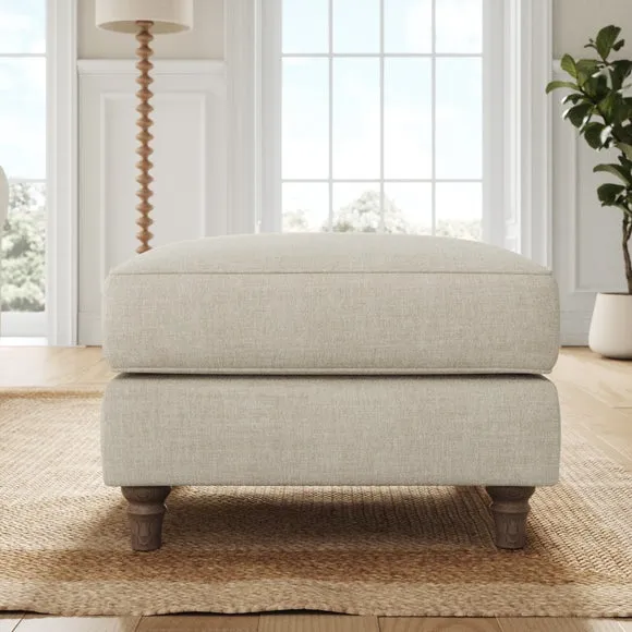 Flori Tonal Plush Chenille Footstool 2