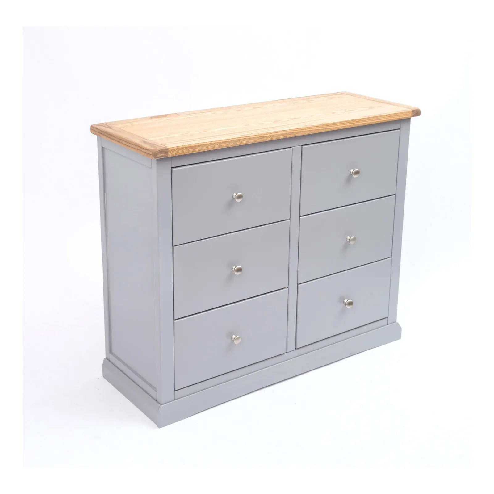 Cabinet Bits Rocca 6 Drawer Chest of Drawers Chrome Knob in Grey 3