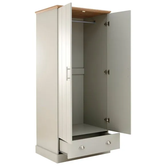 Kendal Double 1 Drawer Wardrobe, Grey 5