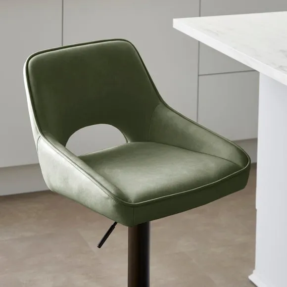 Harlan Height Adjustable Barstool, Faux Leather 3