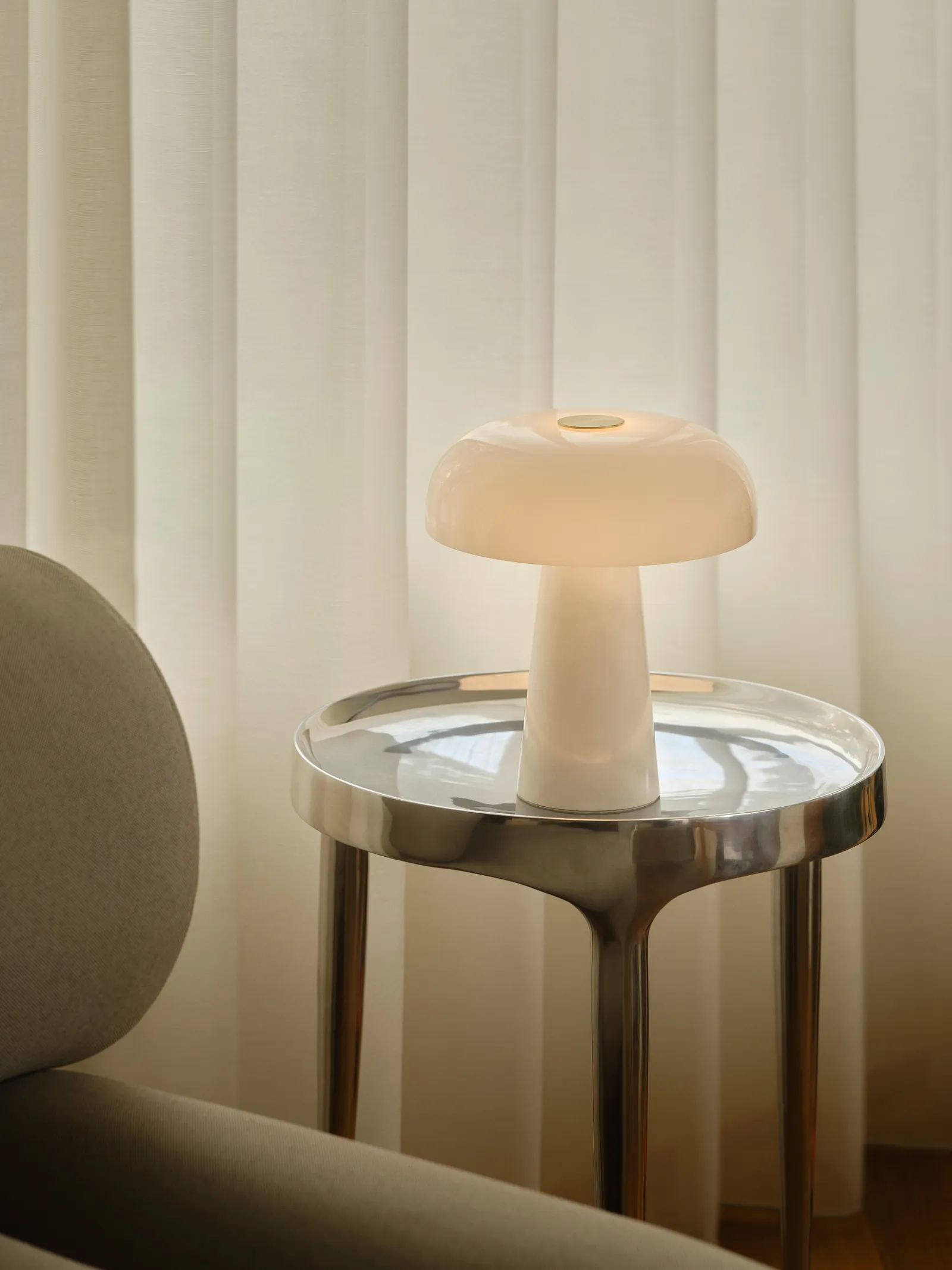 Nordlux Glossy Table Lamp White Marble Livingroom E14 Switch 5