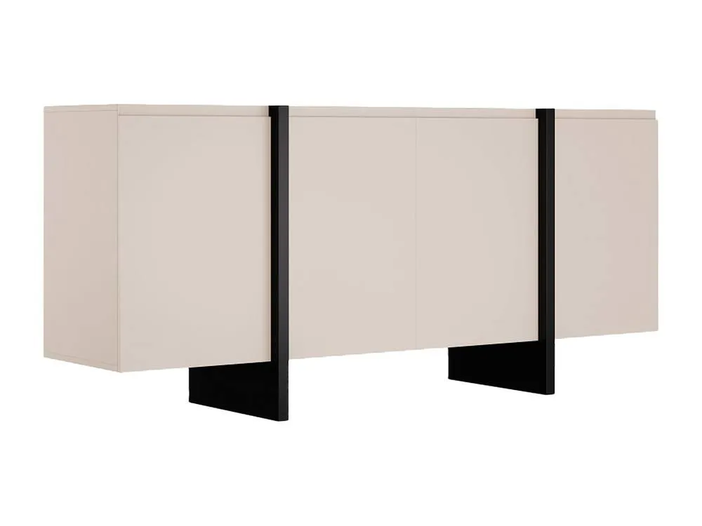 Vente-unique Sideboard With 4 Doors In MDF - Beige & Black - LUVONIA 6