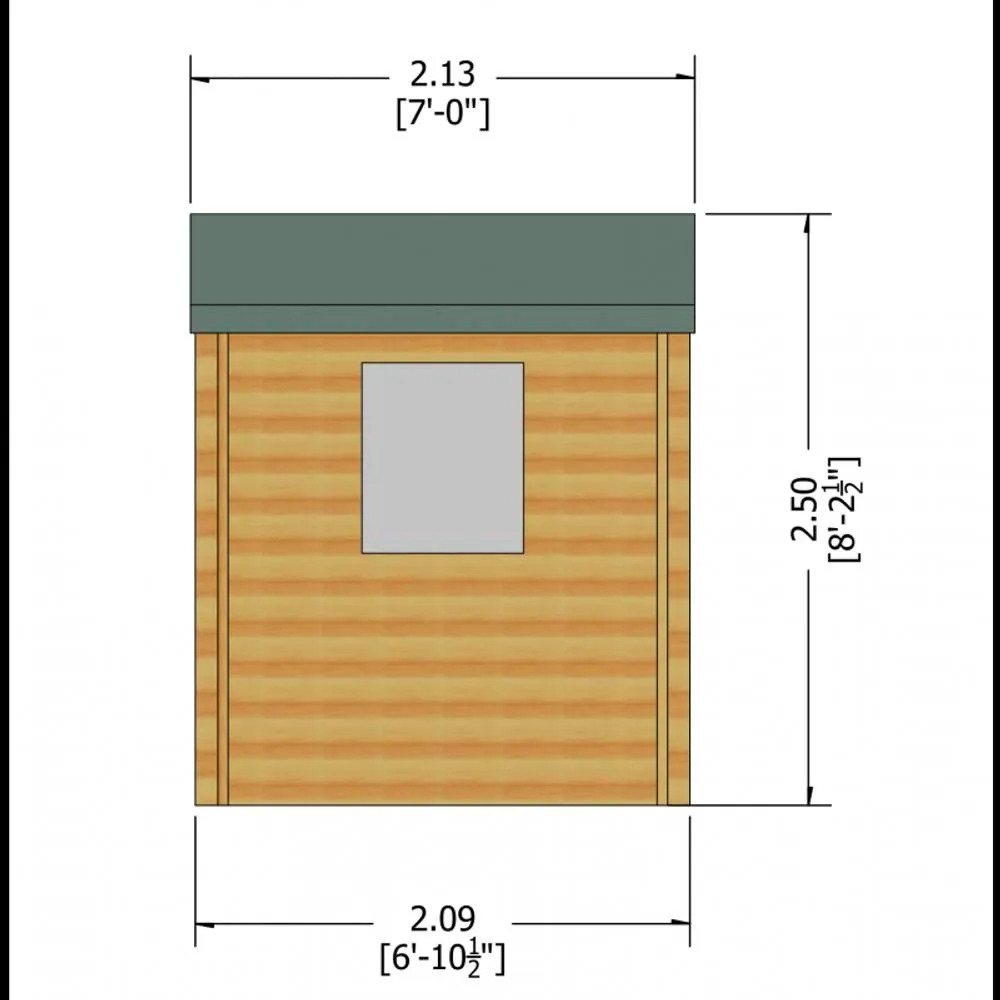 Shires Camelot Log Cabin Home Office Garden Room Approx 7 x 7 Feet in Light Brown 4