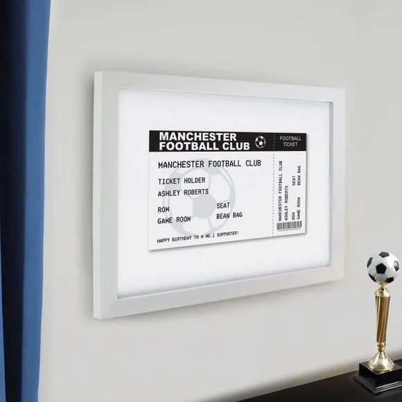 Personalised Football Ticket Poster Frame 2
