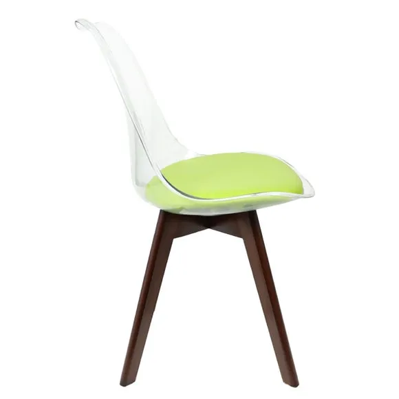 Fusion Living Soho Clear Plastic Dining Chair with Squared Legs 4