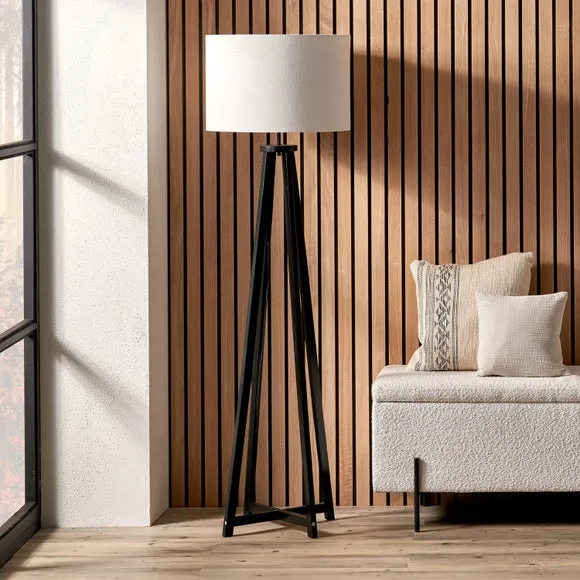 Whitby Wood Tapered 4 Post Floor Lamp