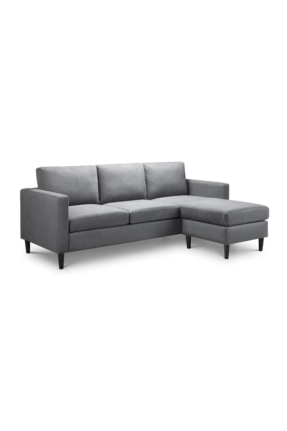 Julian Bowen Marant Upholstered 3 Seater Sofa with Chaise Footstool in Grey 4