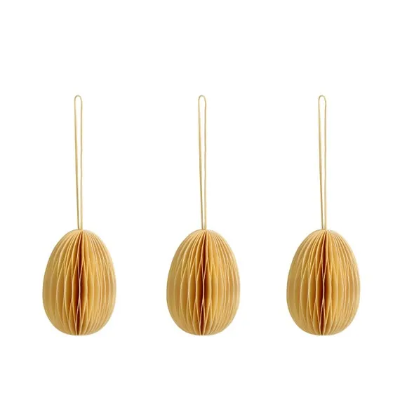 Set of 3 Egg Honeycomb Paper Hanging Decorations 2