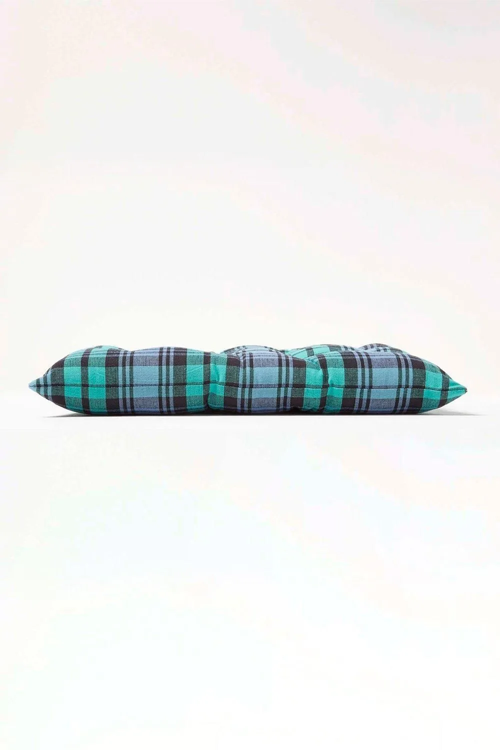 Homescapes Seat Pad Luxury Cotton Green Tartan Indoor Outdoor Garden Cushion, 40cm 5
