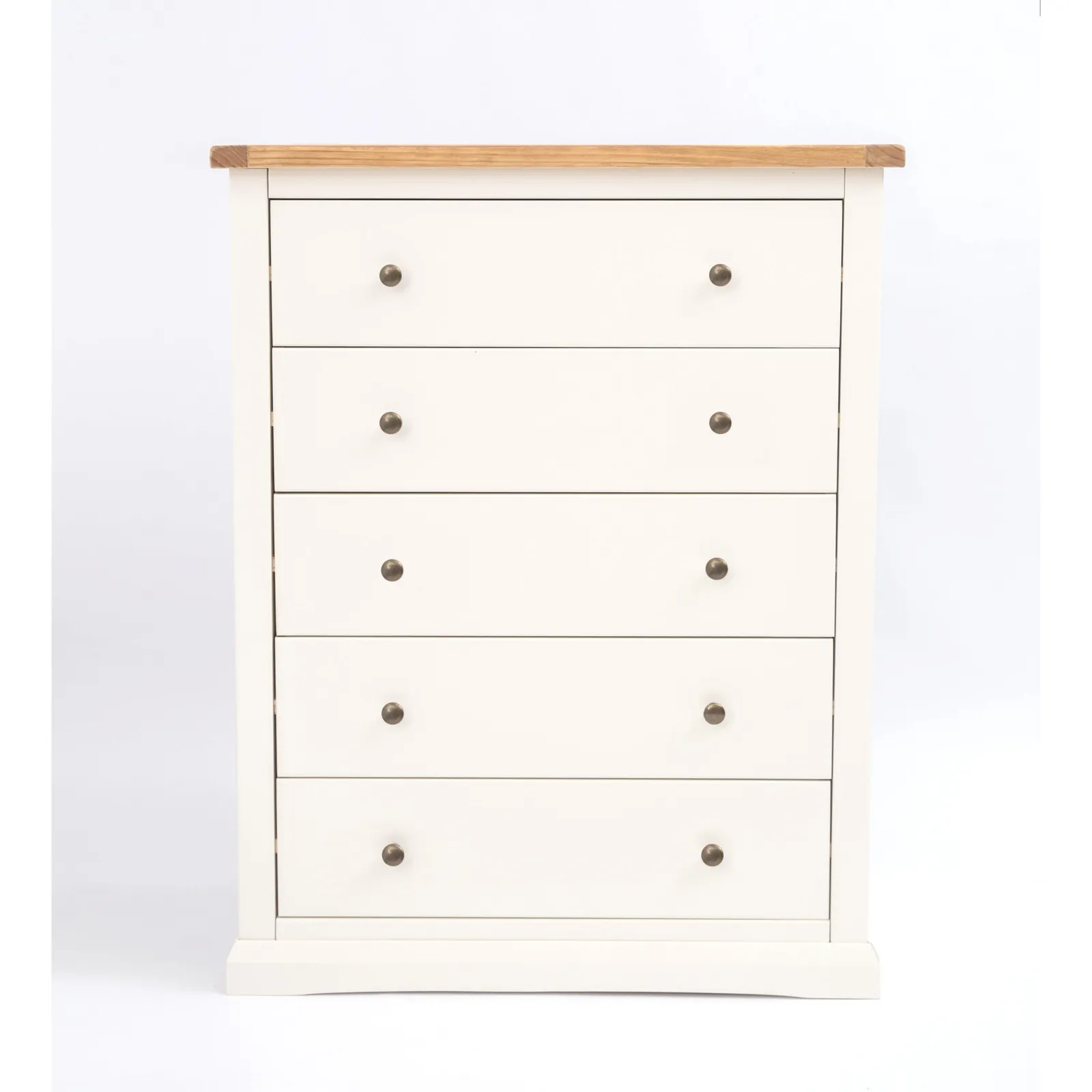 Cabinet Bits Castelli 5 Drawer Chest of Drawers Brass Knob in Off-White