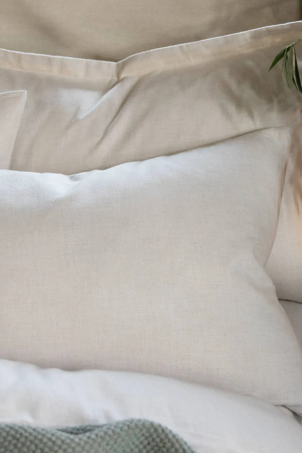 CHRISTY Flannel Marl Super Soft Brushed Cotton Standard Pillowcase Pair in Beige 2