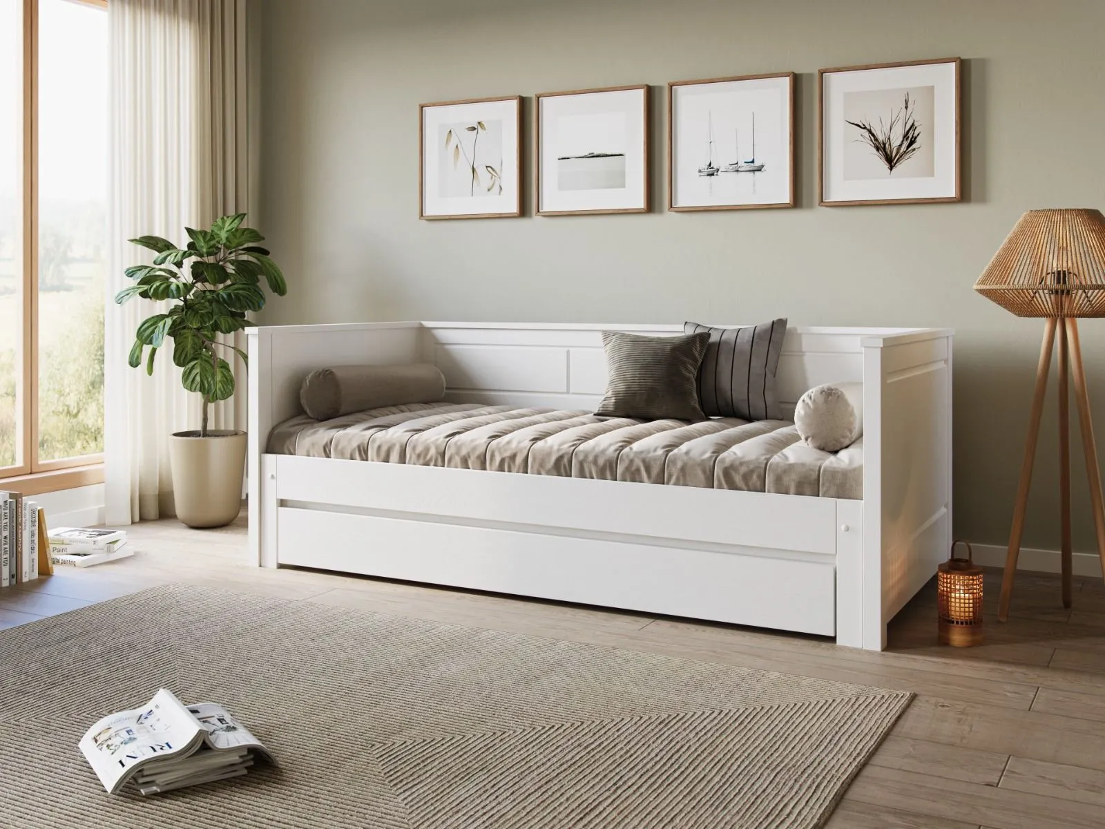 Flair Erika Solid Wood Guest Bed in White